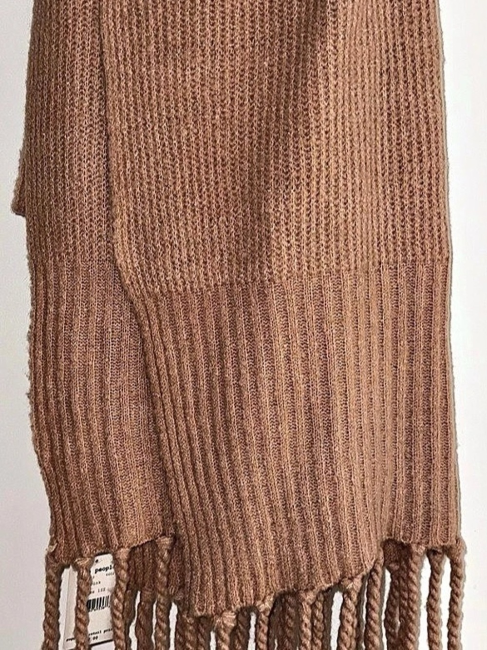 Free People Ribbed Fringe Blanket Scarf in Pink NWT